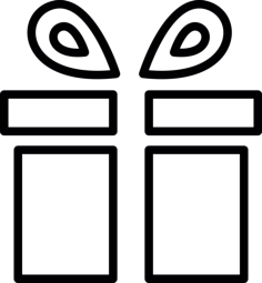 Gift Box Outline Icon Svg Set, Free Vectors File